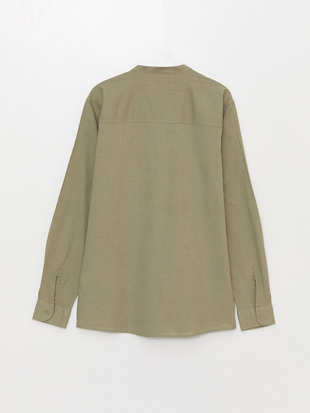 Yeşil Regular Fit Hakim Yaka Uzun Kollu Erkek Gömlek-6