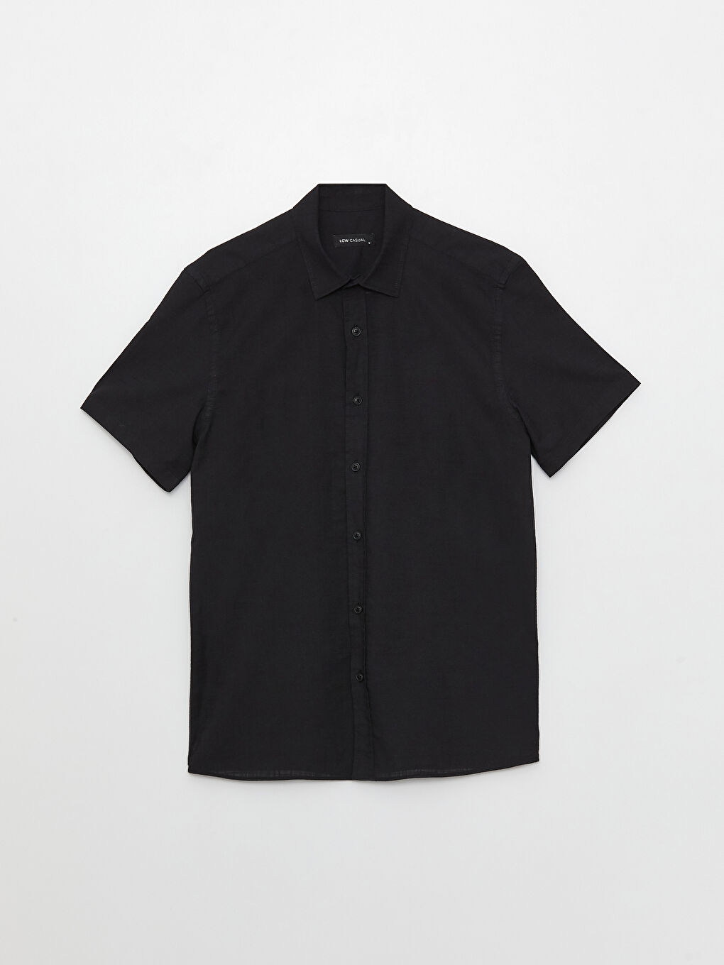 قميص بوبلين كم قصير بقصة عادية للرجال-5