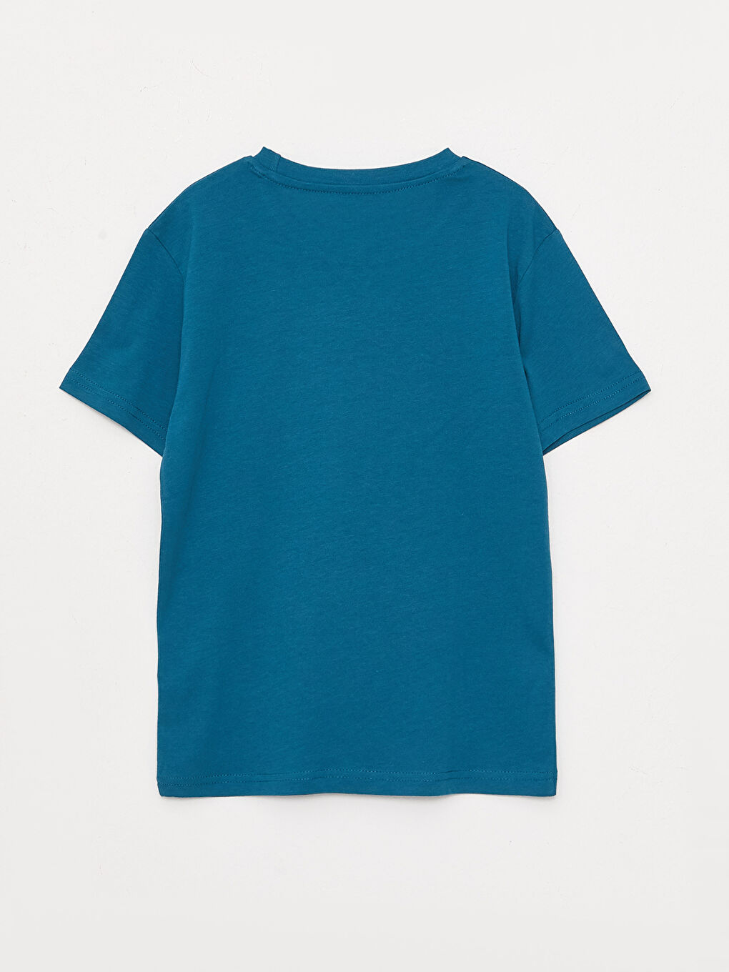 Petrol Bisiklet Yaka Baskılı Kısa Kollu Erkek Çocuk Tişört-1