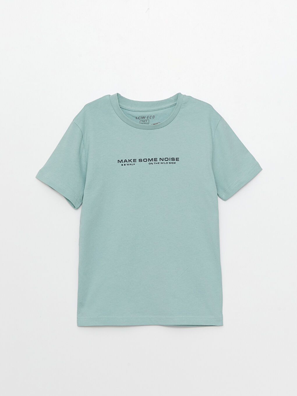 Yeşil Bisiklet Yaka Baskılı Kısa Kollu Erkek Çocuk Tişört