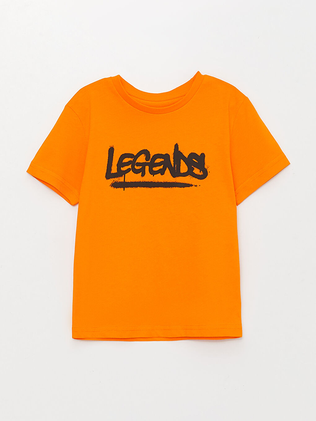 Turuncu Bisiklet Yaka Baskılı Kısa Kollu Erkek Çocuk Tişört