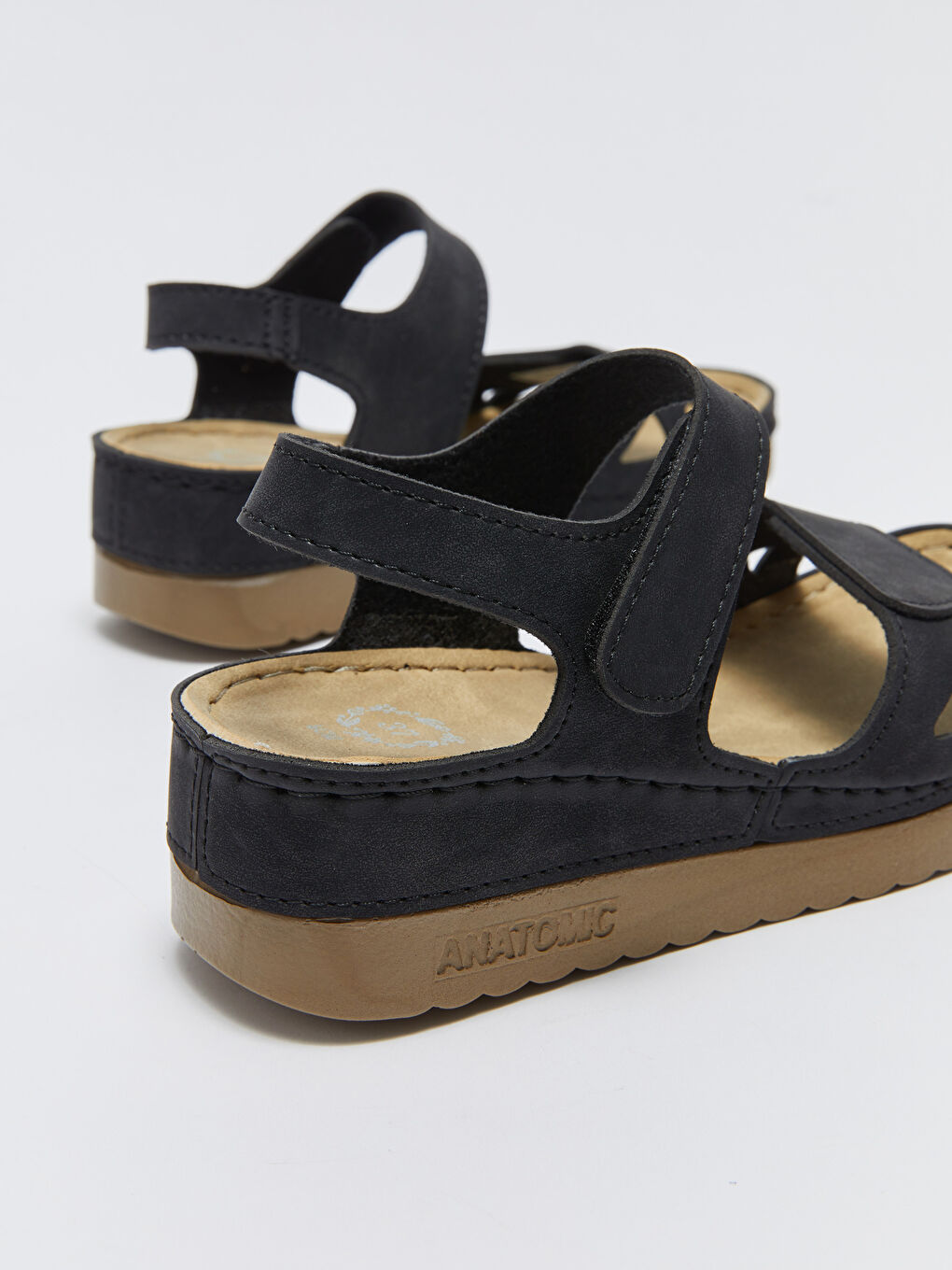 Women's Wedge Heel Sandals with Velcro -S3BH43Z8-HUC