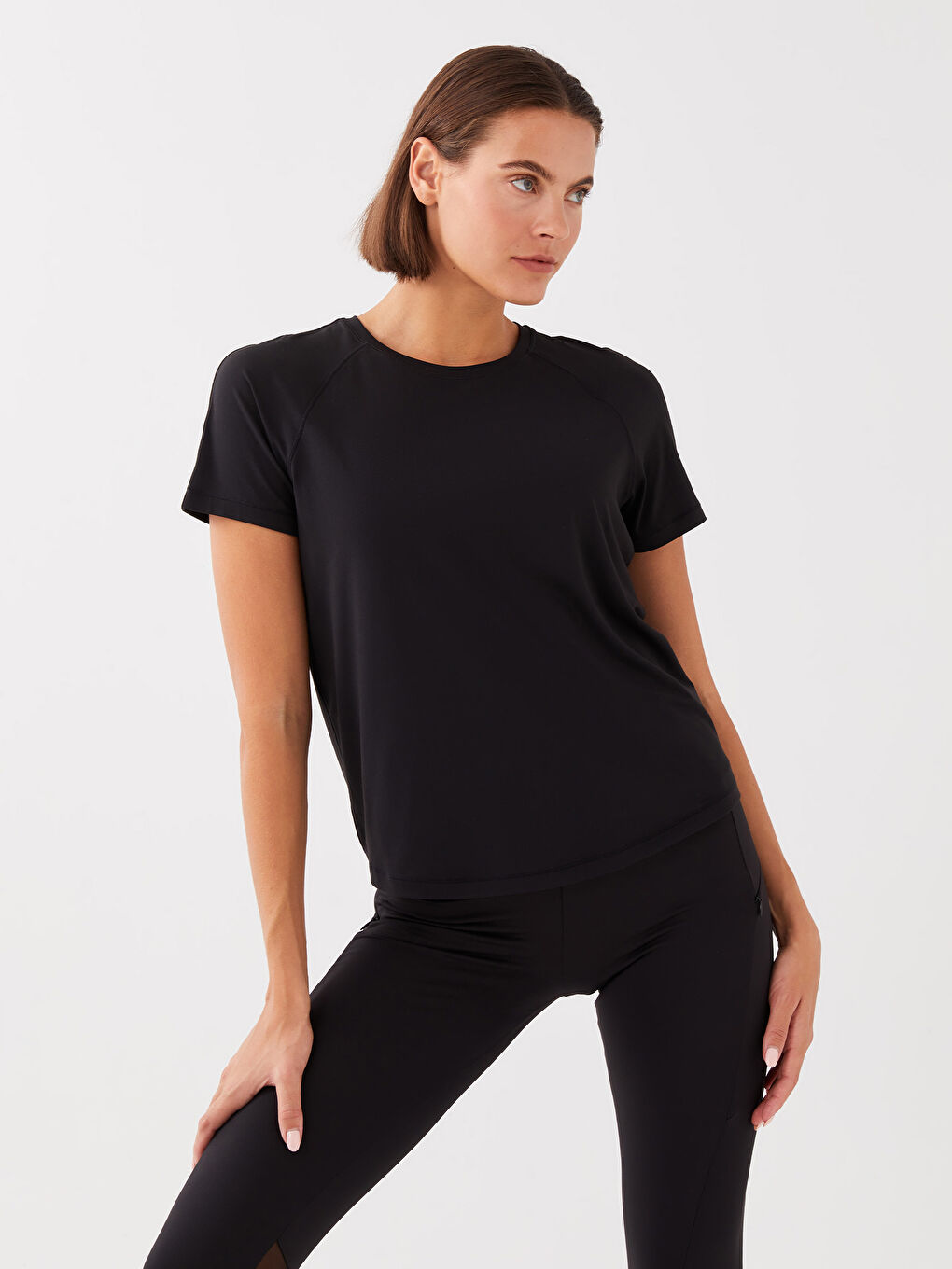 Crew Neck Reflective Printed Women's Sports T-Shirt