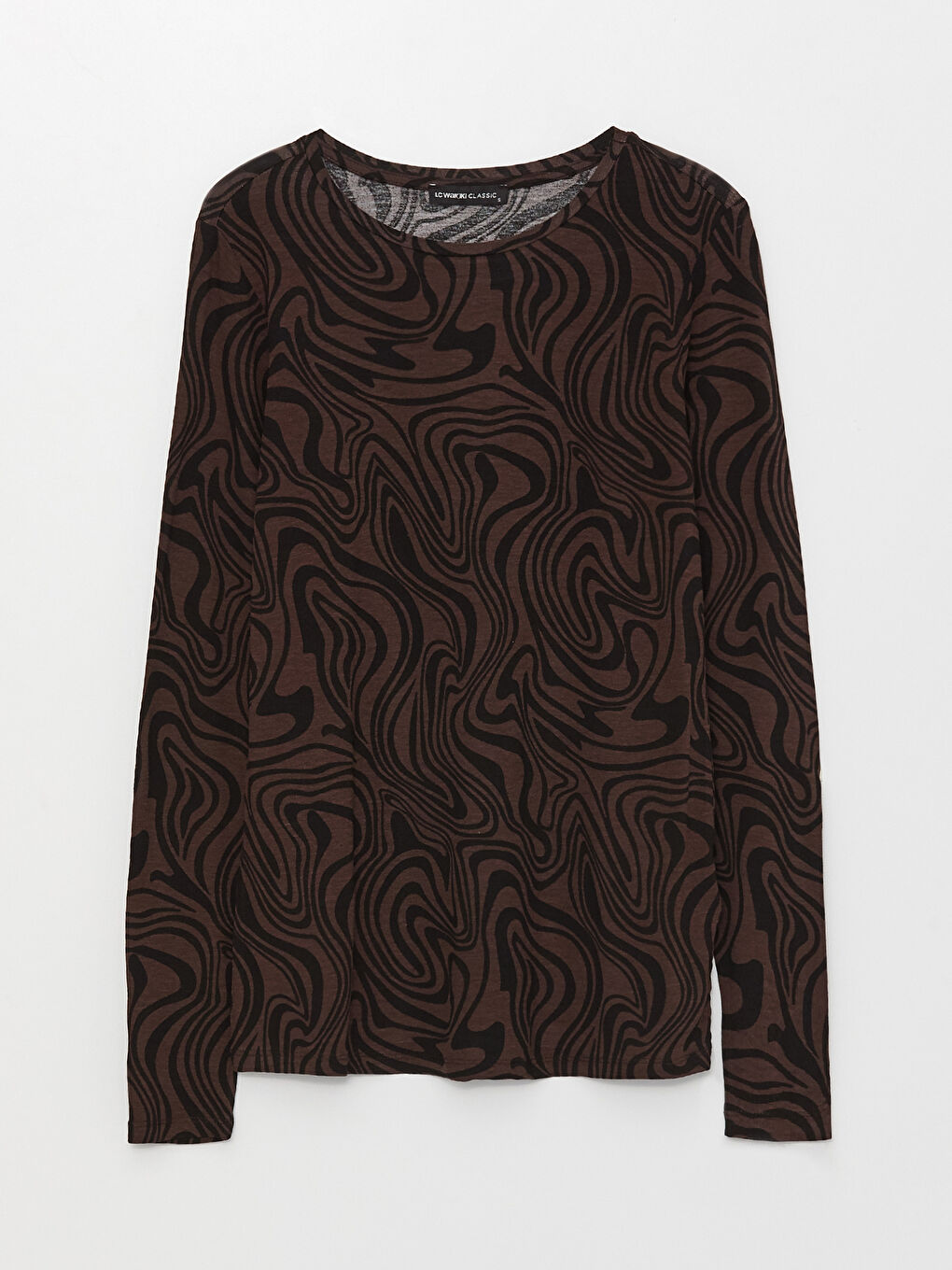 LC Waikiki Crew Neck Patterned Long Sleeve Women's T-Shirt -S3BH57Z8-F9C