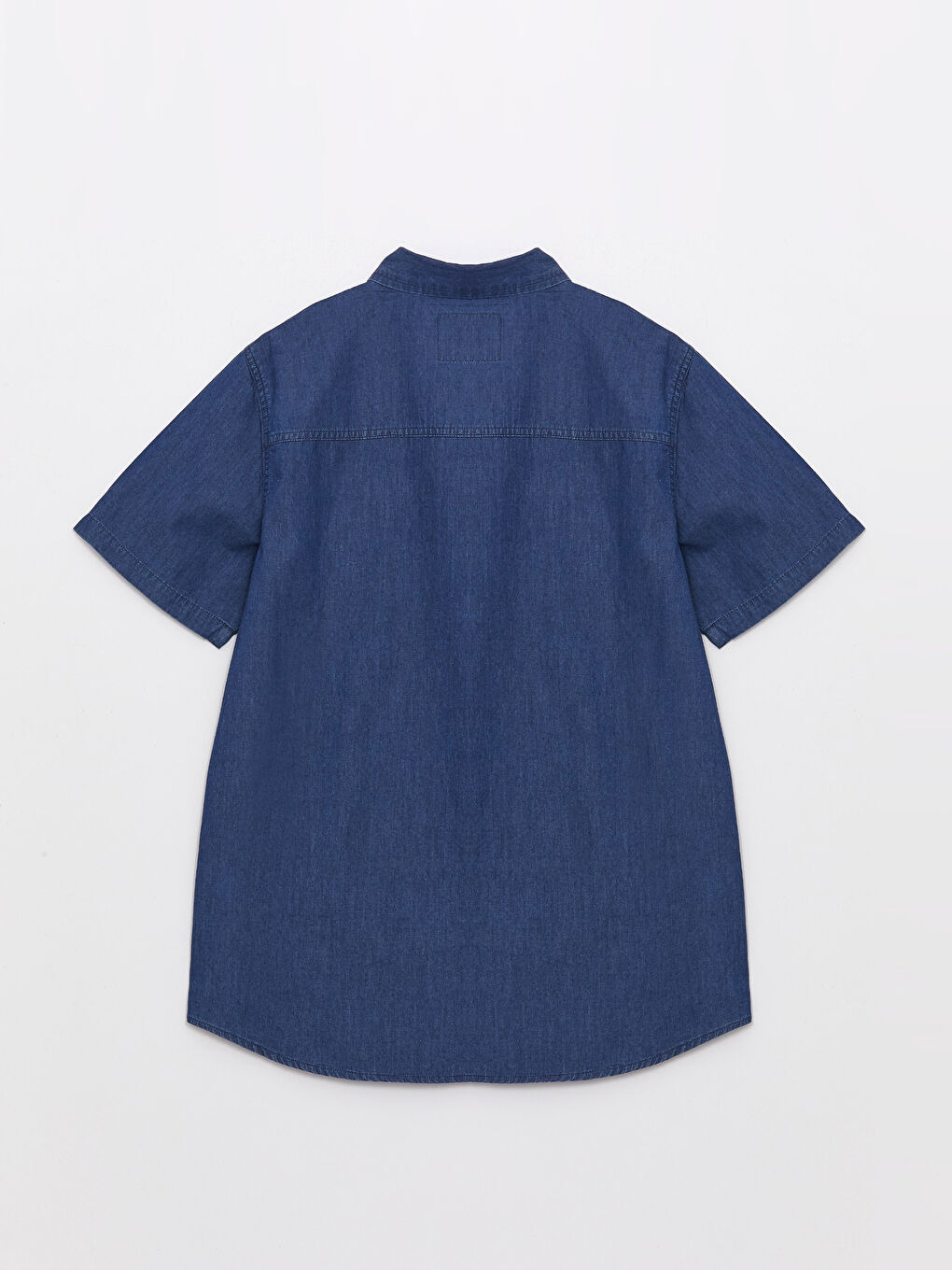 Regular Fit Short Sleeve Men's Denim Shirt-6