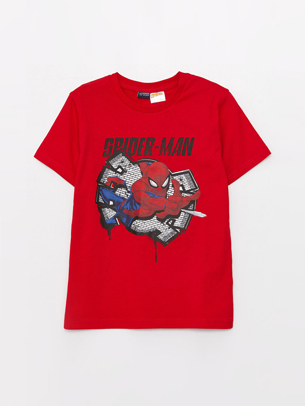 Tricou cu Mânecă Scurtă și Guler Rotund Imprimat Spider-Man pentru Băieți și Șorturi-4