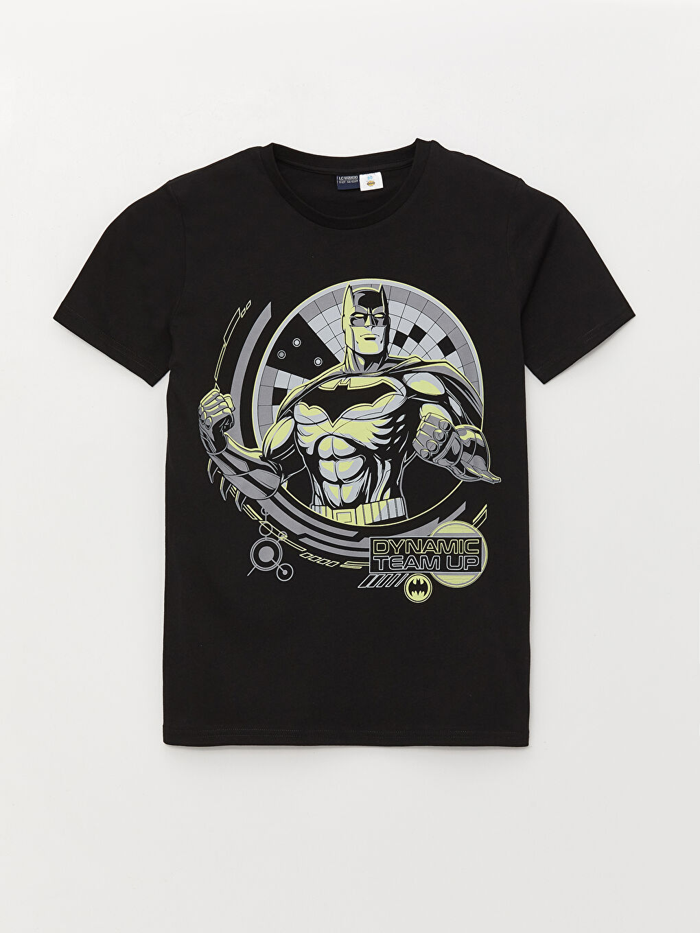 تيشيرت برقبة دائرية باتمان مطبوع بأكمام قصيرة وشورت للأولاد-1