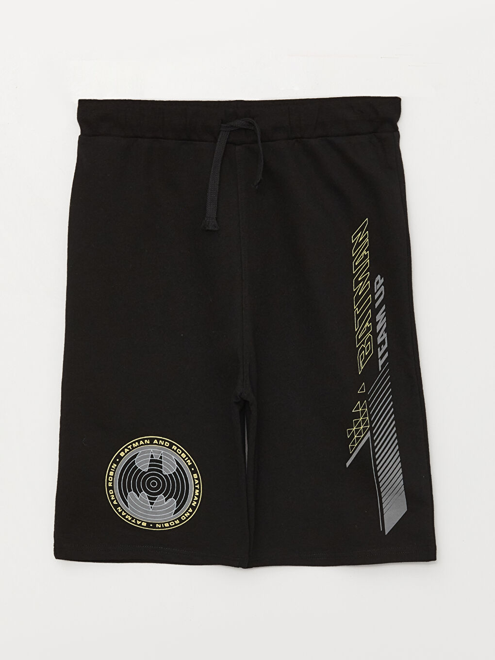 تيشيرت برقبة دائرية باتمان مطبوع بأكمام قصيرة وشورت للأولاد-2