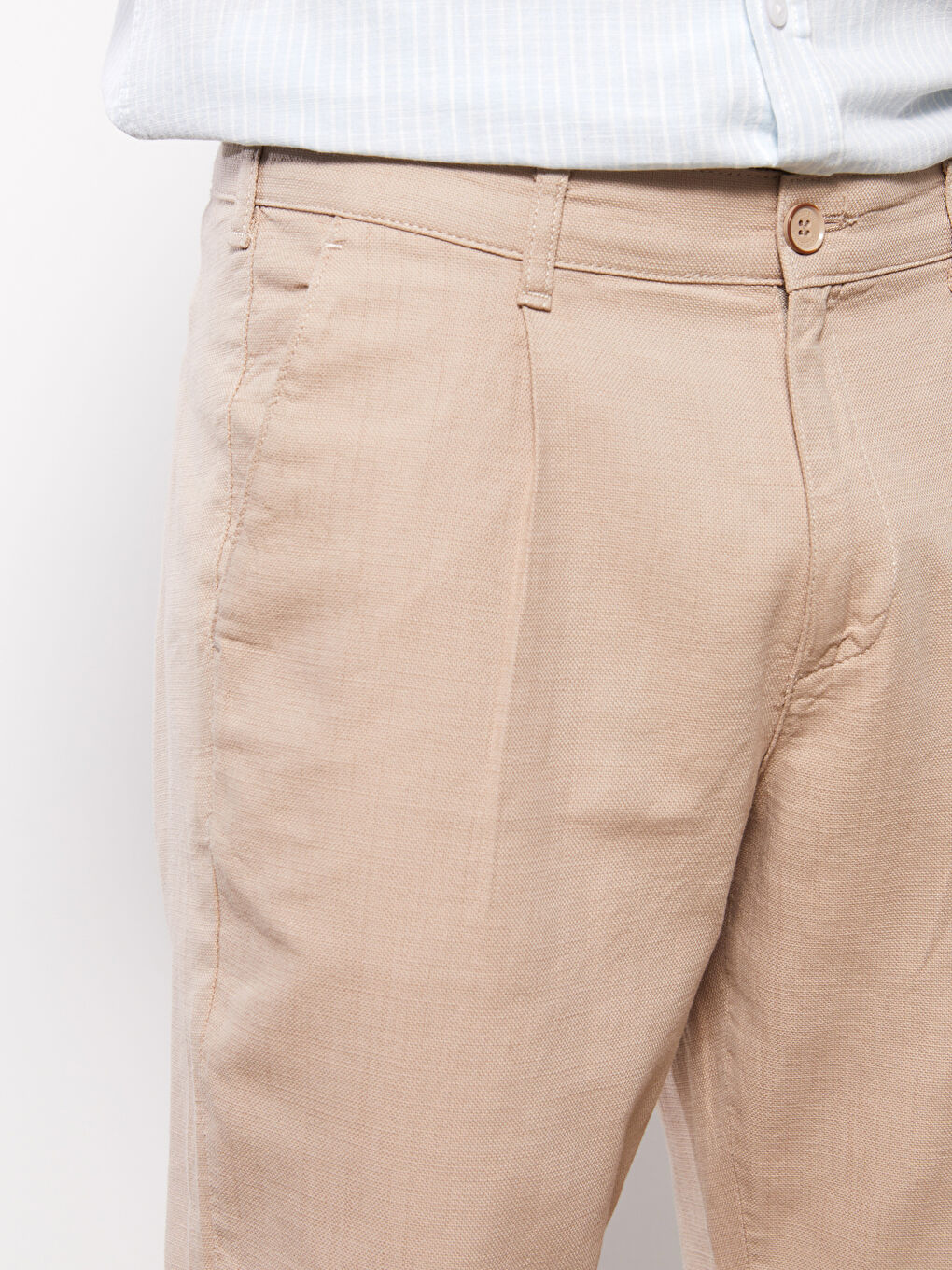 Pantalon homme coupe slim en lin mélangé-3