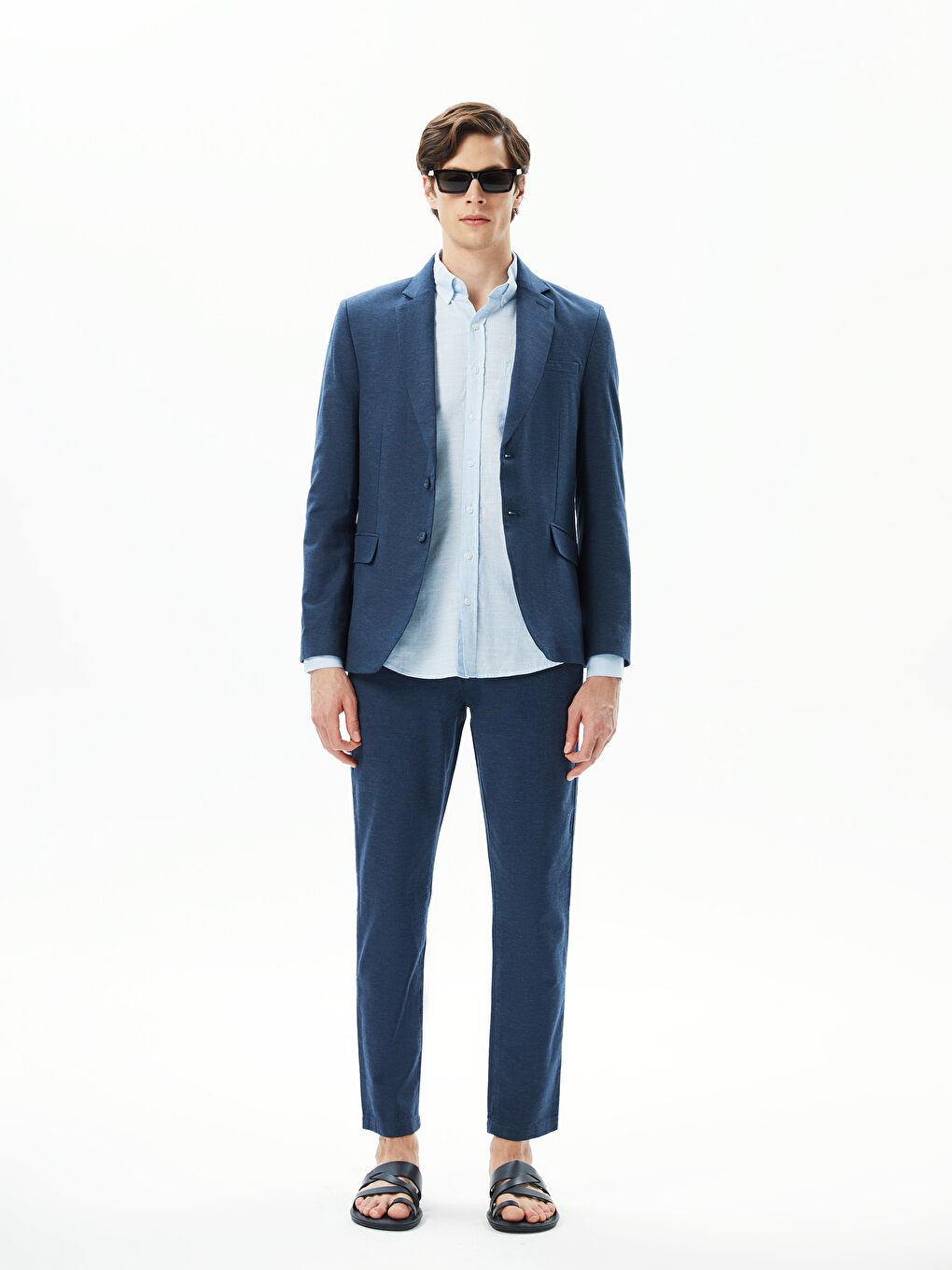 Мужские брюки Slim Fit из льняной смеси