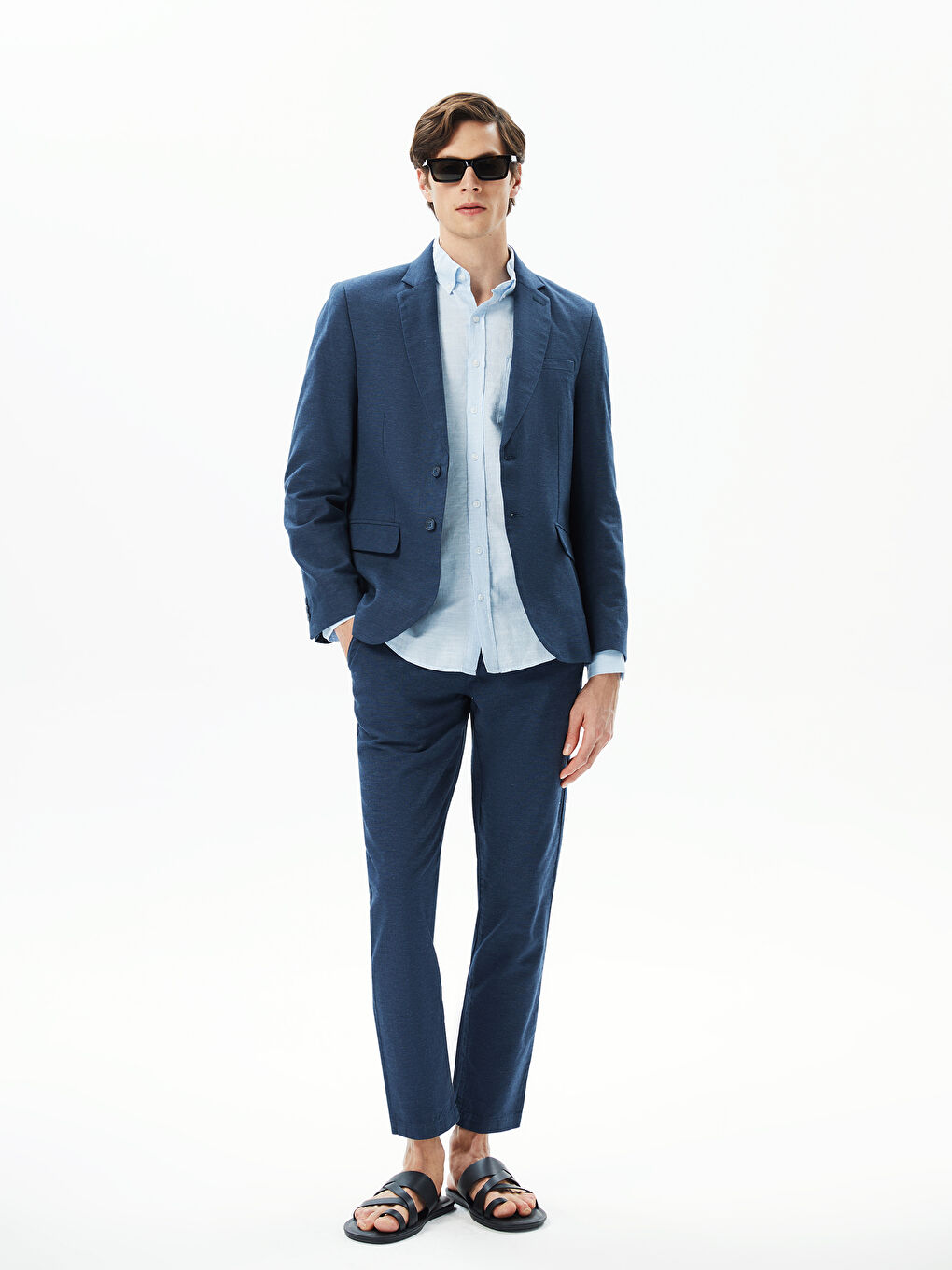 Мужские брюки Slim Fit из льняной смеси-2