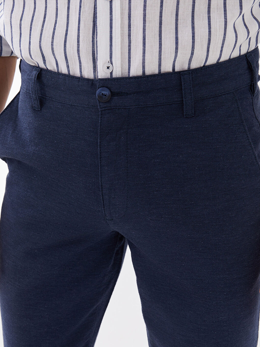 Мужские брюки Slim Fit из льняной смеси-3