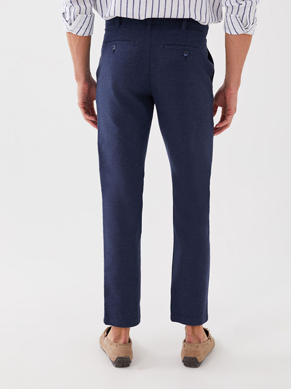 Мужские брюки Slim Fit из льняной смеси-5