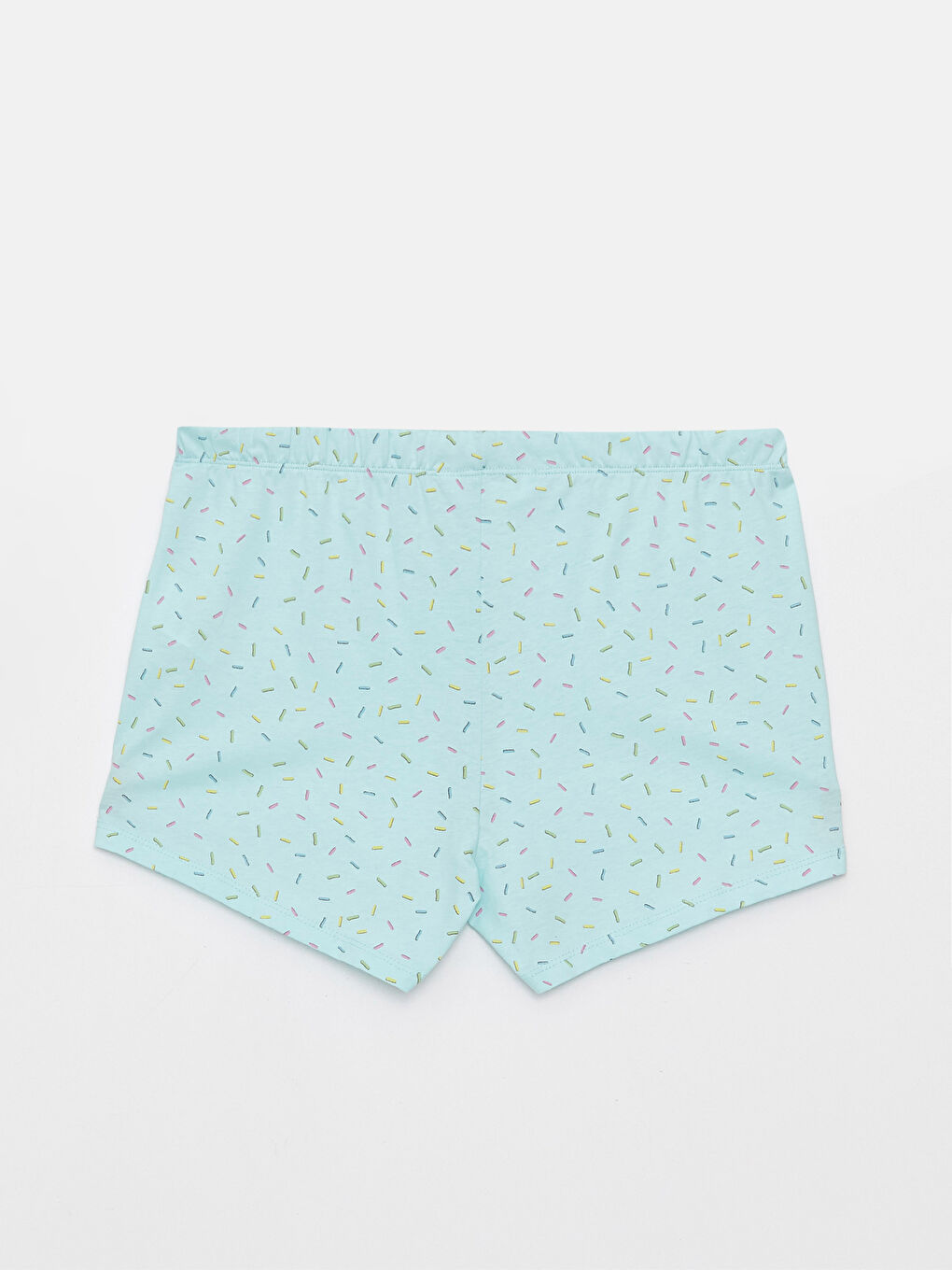LCW Young Turkuaz Beli Lastikli Desenli Kadın Şort Pijama Altı - 5