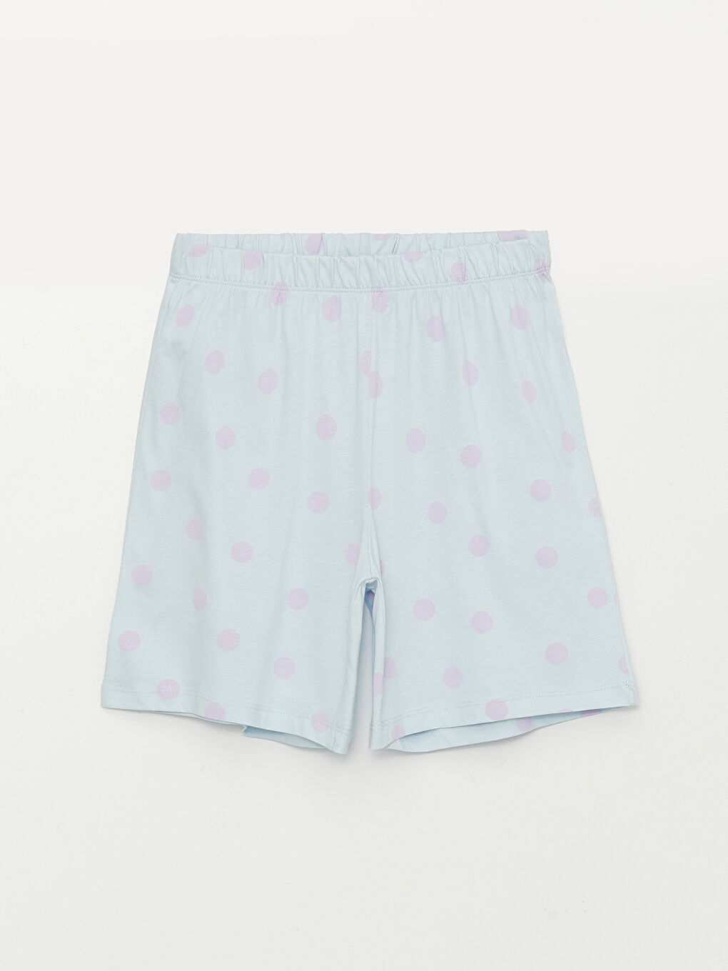 Mavi Bisiklet Yaka Baskılı Kısa Kollu Kadın Şortlu Pijama Takımı-7