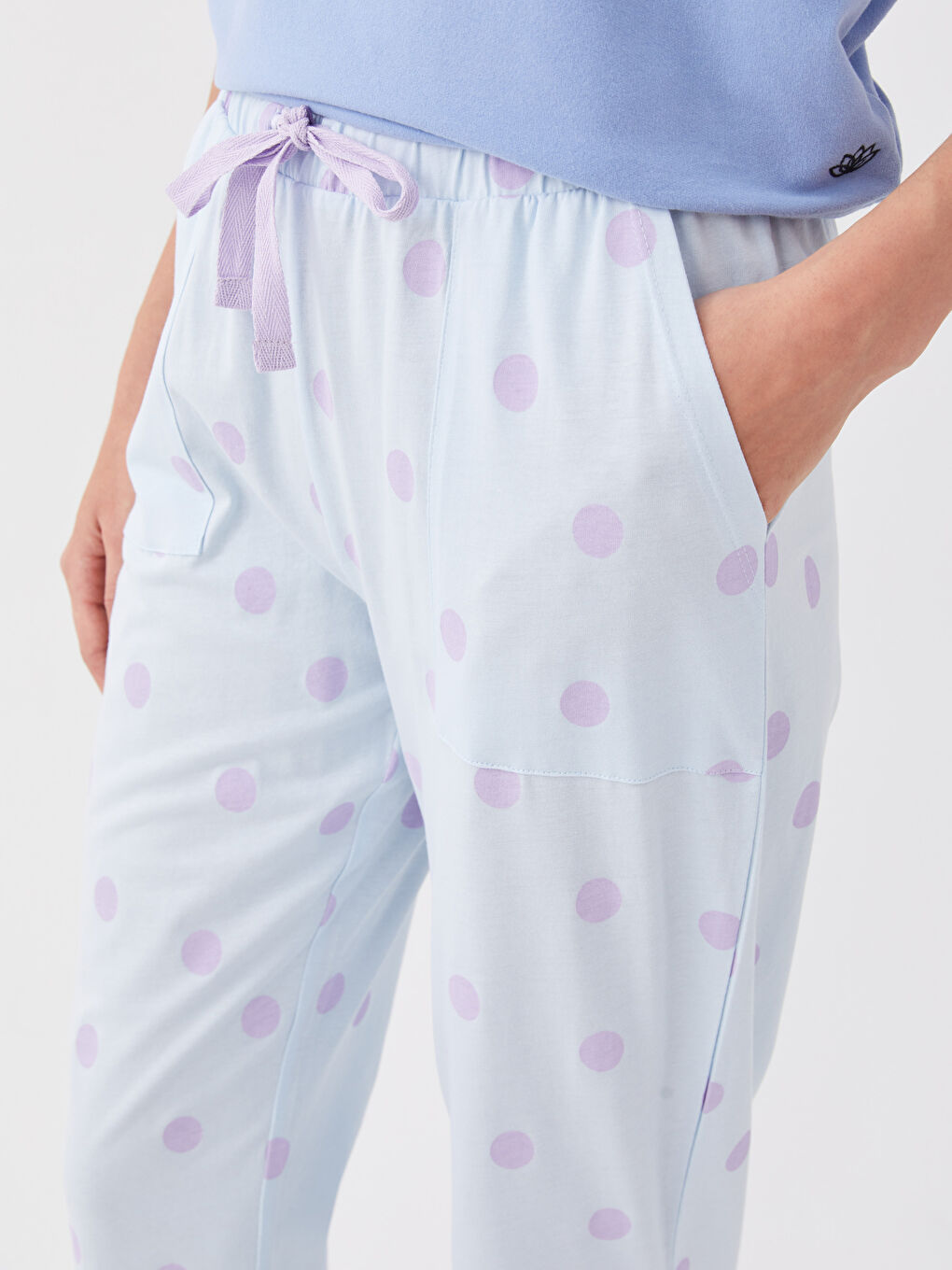 Elasticated Waist Patterned Women's Jogger Pyjama Bottoms-1