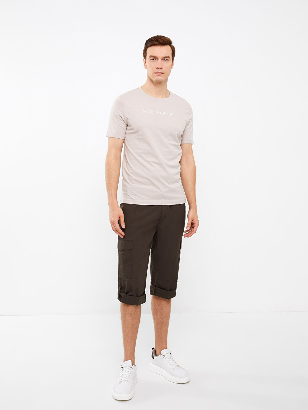 Haki Standart Kalıp Erkek Bermuda Şort