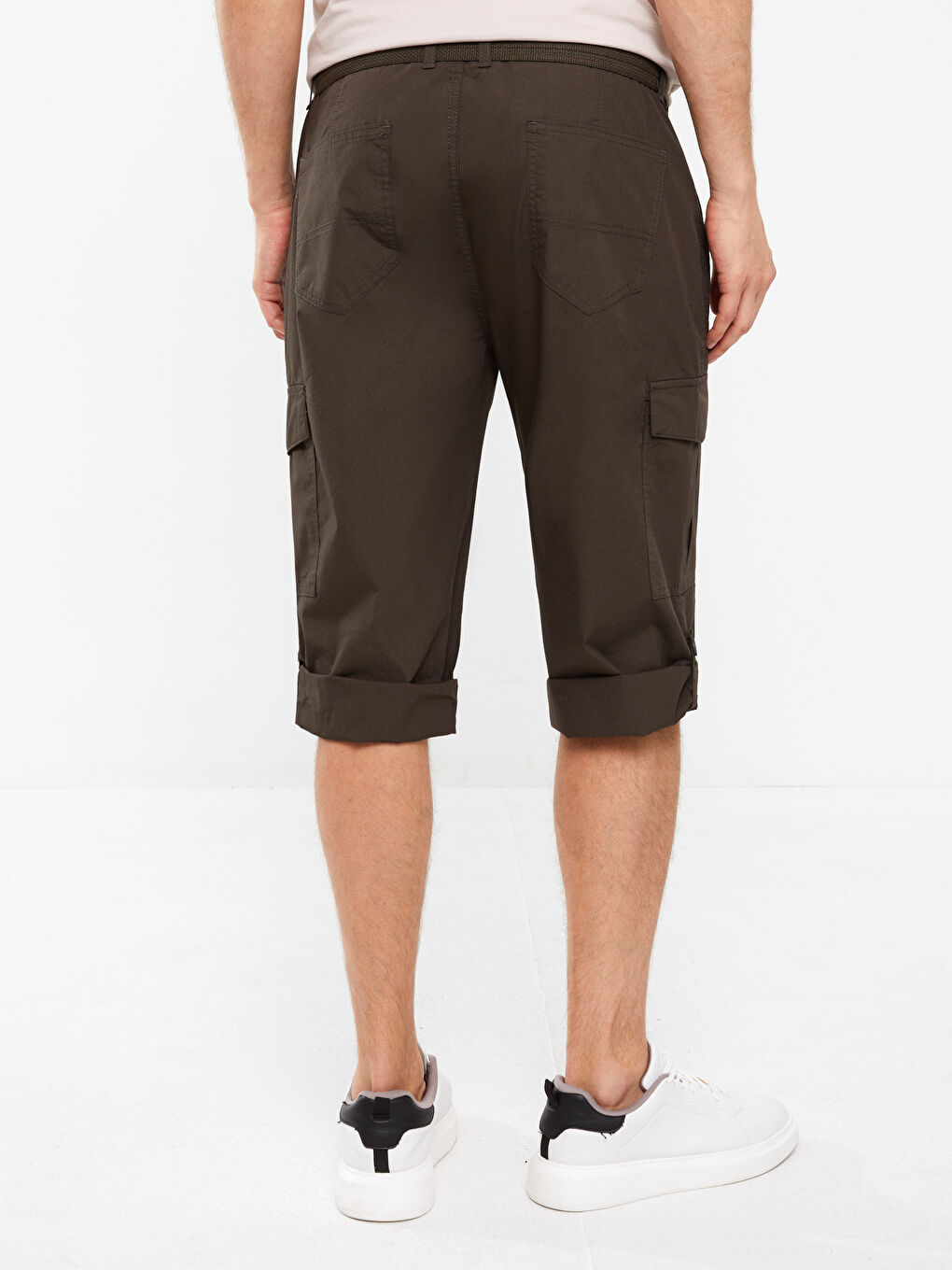 Haki Standart Kalıp Erkek Bermuda Şort-4
