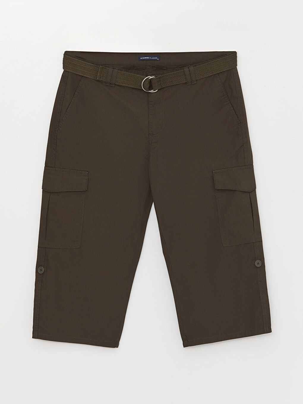 Haki Standart Kalıp Erkek Bermuda Şort-5