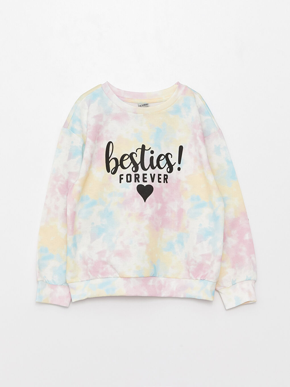 Свитшот с круглым вырезом, с принтом, с длинным рукавом, для девочек