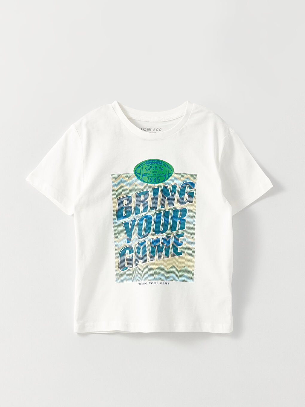 Crew Neck Printed Short Sleeve Boy T-Shirt -S3BI35Z4-EEW