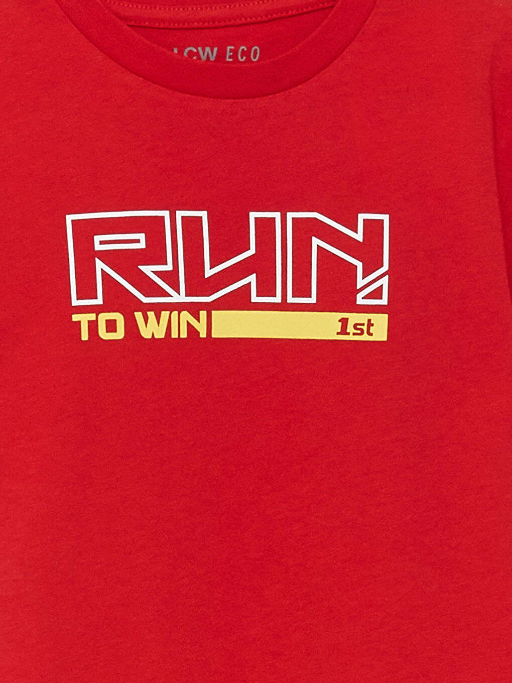 Kırmızı Bisiklet Yaka Baskılı Kısa Kollu Erkek Çocuk Tişört-1