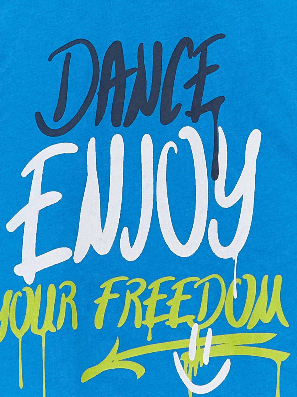 Mavi Bisiklet Yaka Baskılı Kısa Kollu Erkek Çocuk Tişört-1