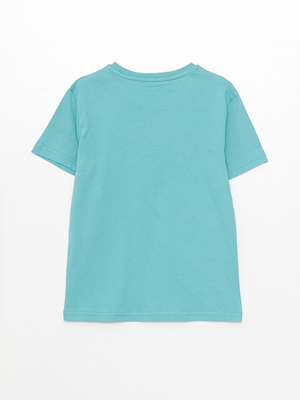 Turkuaz Bisiklet Yaka Baskılı Kısa Kollu Erkek Çocuk Tişört-1