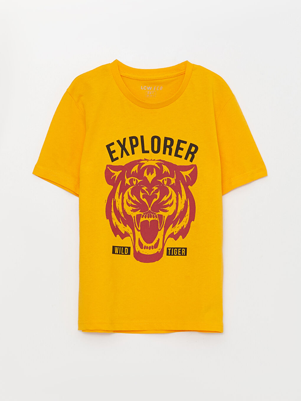 Turuncu Bisiklet Yaka Baskılı Kısa Kollu Erkek Çocuk Tişört