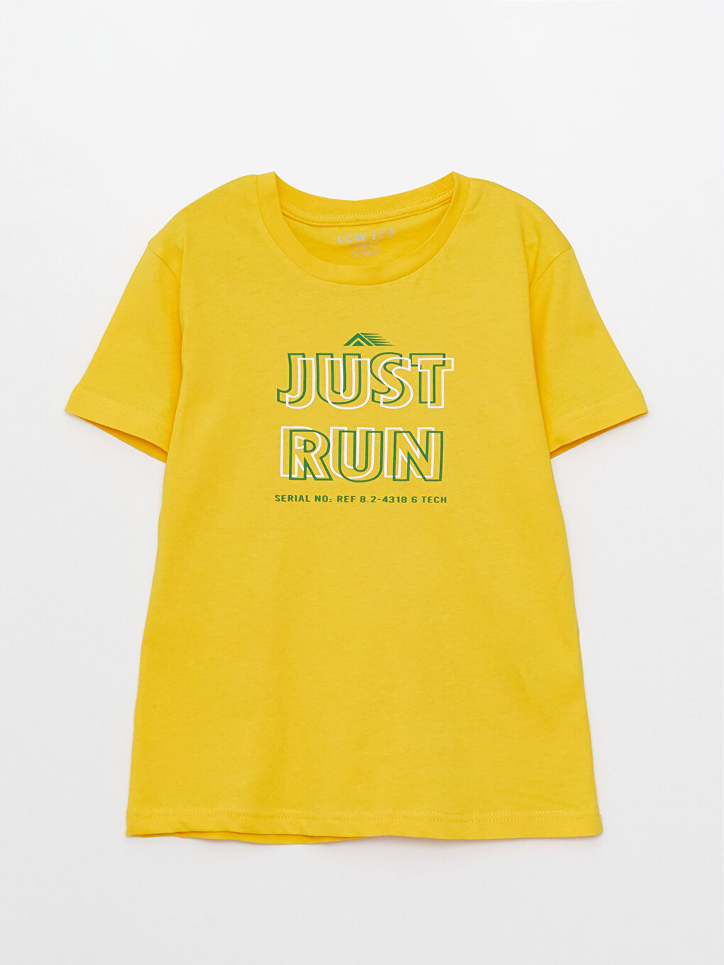 Sarı Bisiklet Yaka Baskılı Kısa Kollu Erkek Çocuk Tişört
