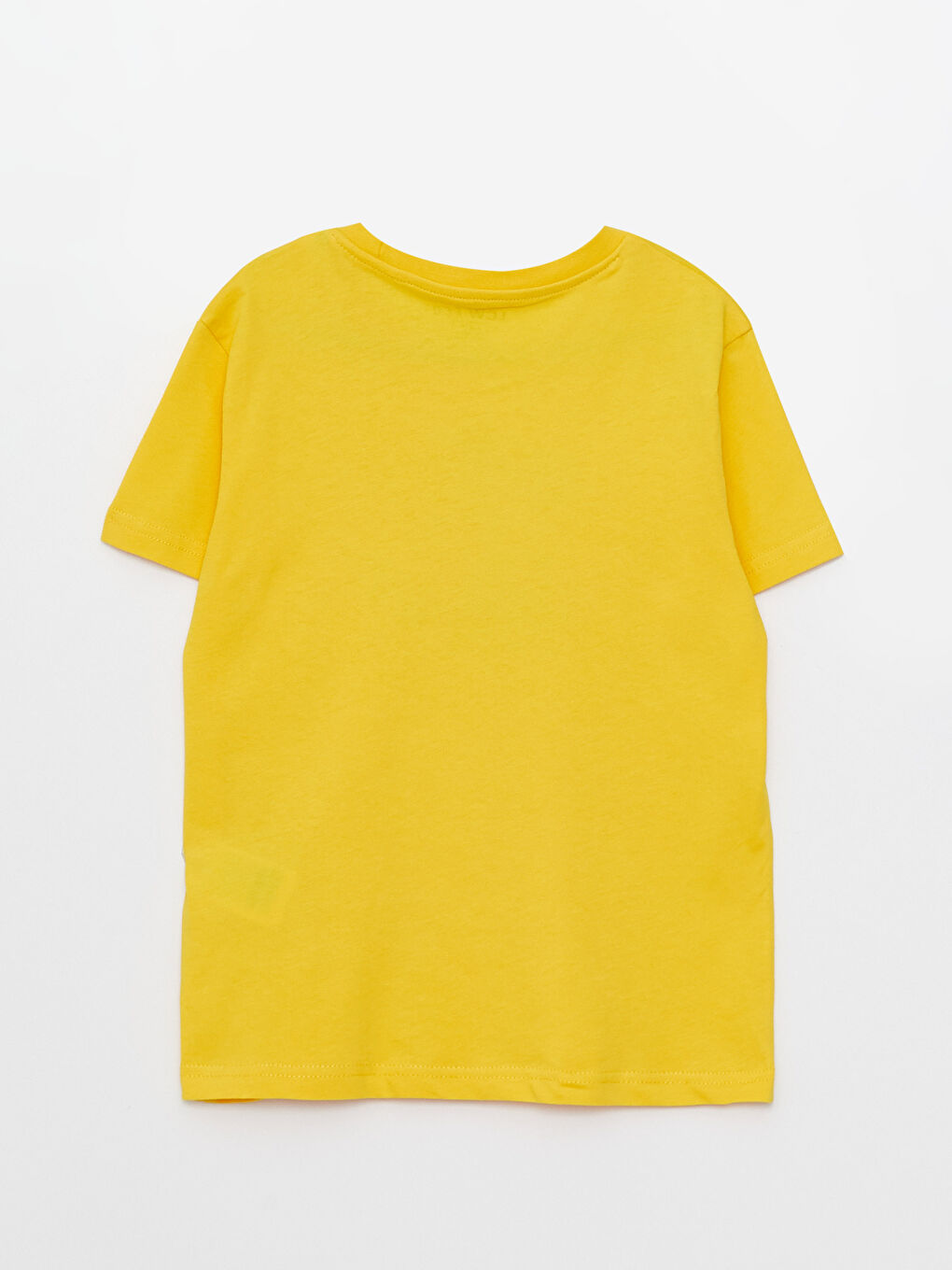 Sarı Bisiklet Yaka Baskılı Kısa Kollu Erkek Çocuk Tişört-1