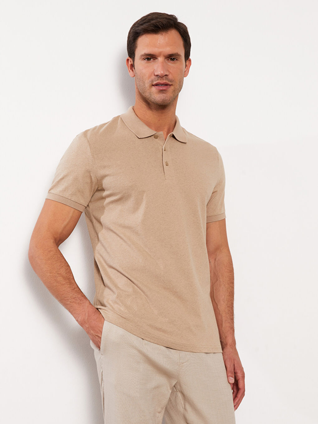 Tricou pentru Bărbați cu Guler Polo și Mânecă Scurtă din Amestec de In-1