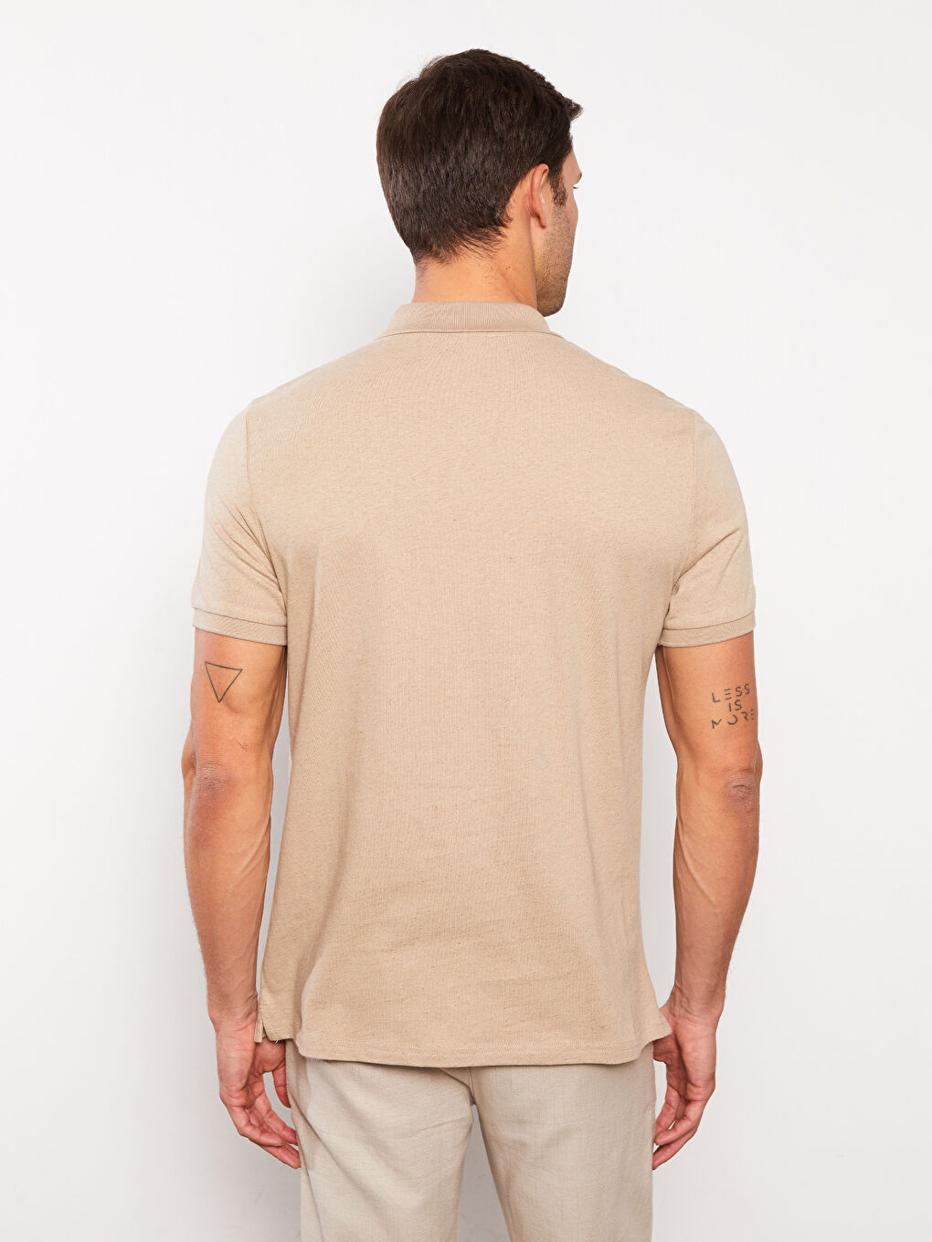 Tricou pentru Bărbați cu Guler Polo și Mânecă Scurtă din Amestec de In-4