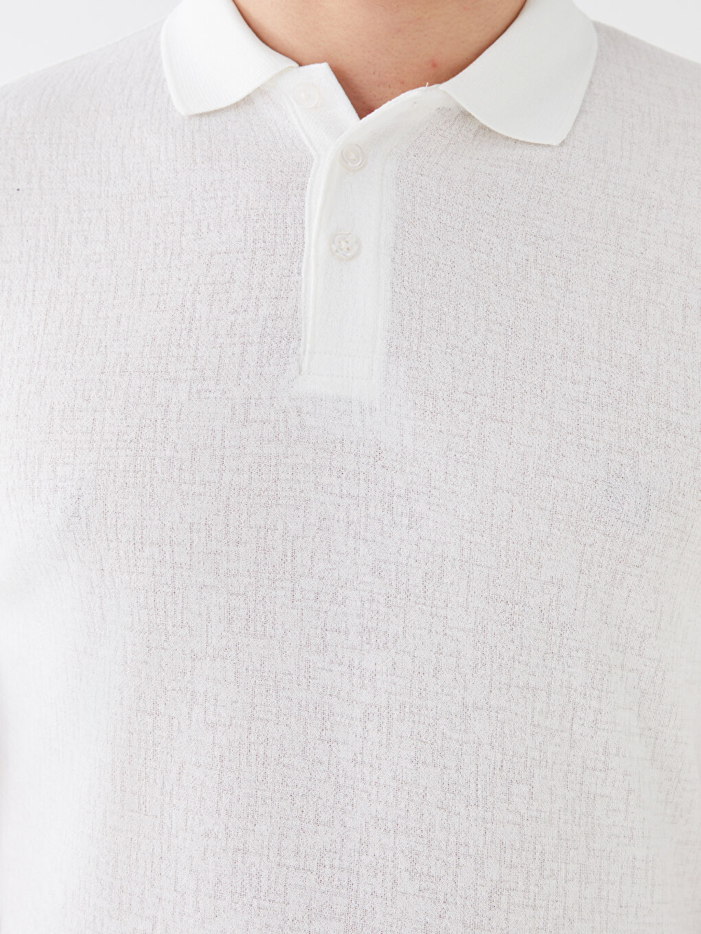 Ekru Polo Yaka Kısa Kollu Keten Karışımlı Erkek Tişört-3