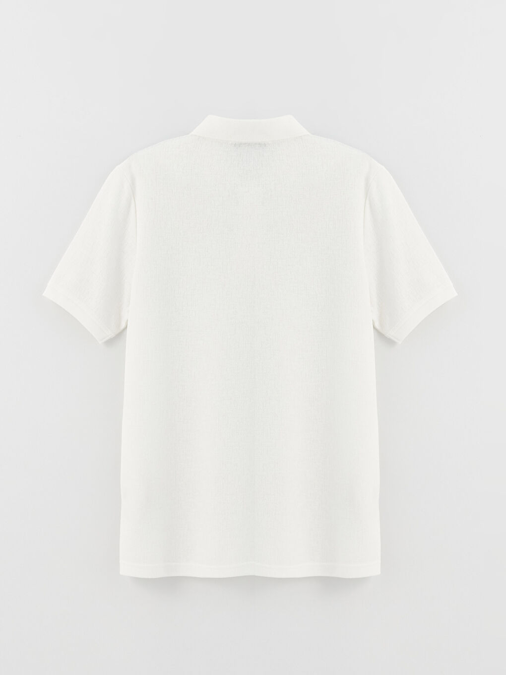Ekru Polo Yaka Kısa Kollu Keten Karışımlı Erkek Tişört-7