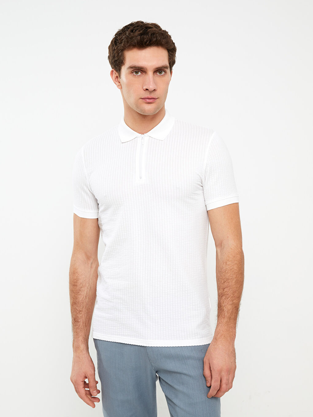 SOUTHBLUE Polo Neck Short Sleeve Men's T-Shirt -S3BI69Z8-Q6K