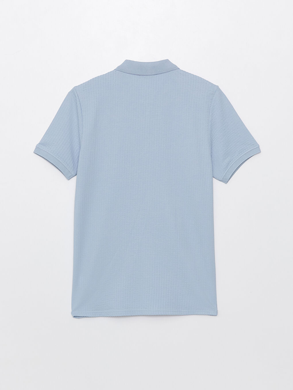 Mavi Polo Yaka Kısa Kollu Erkek Tişört-7