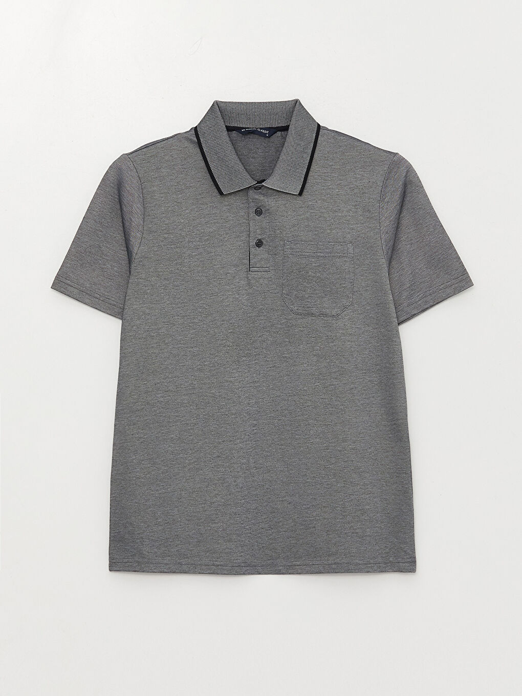 Lacivert Merserize Polo Yaka Kısa Kollu Erkek Tişört-5