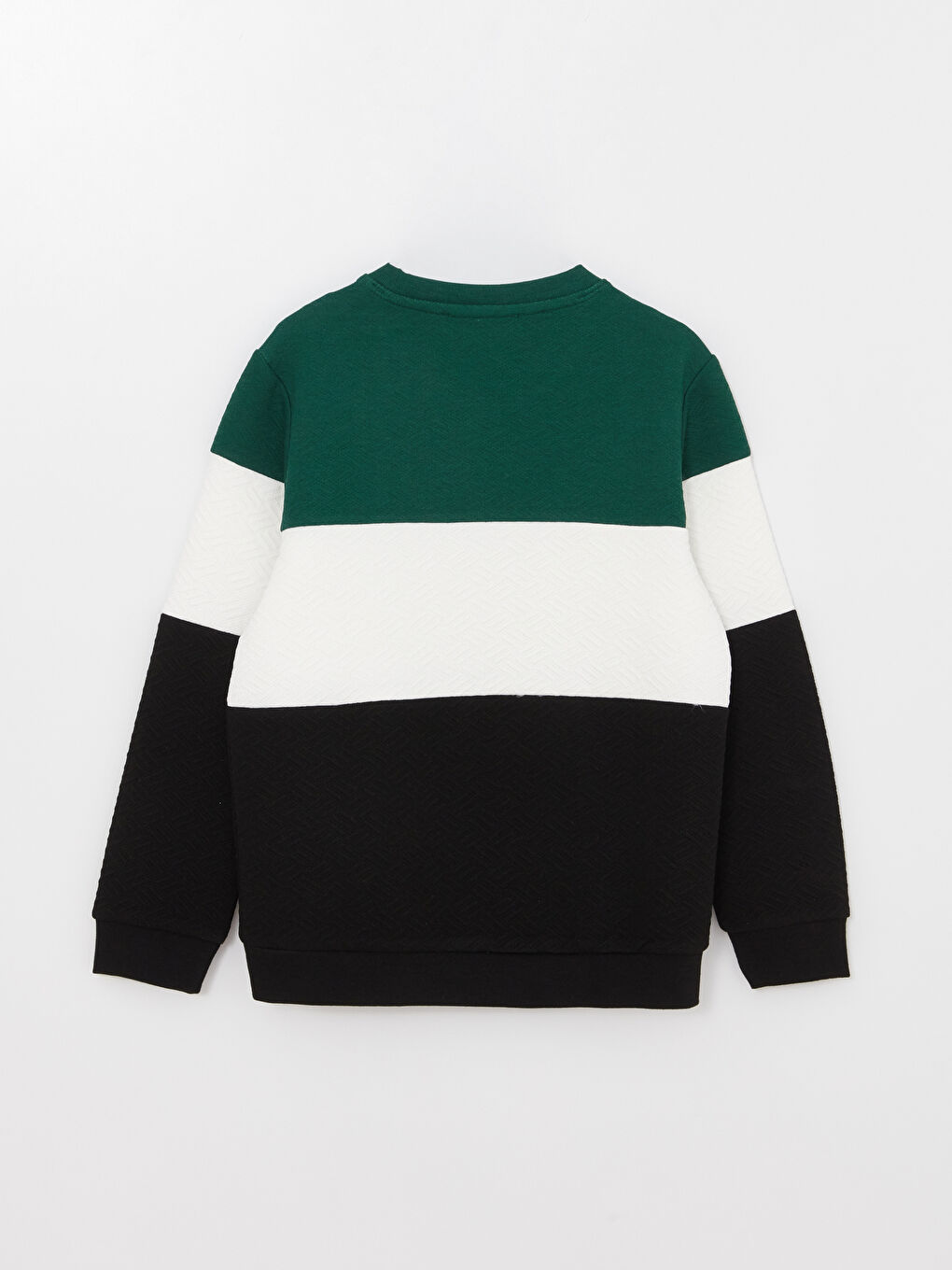 Crew Neck Color Block Long Sleeve Boys' Sweatshirt-1