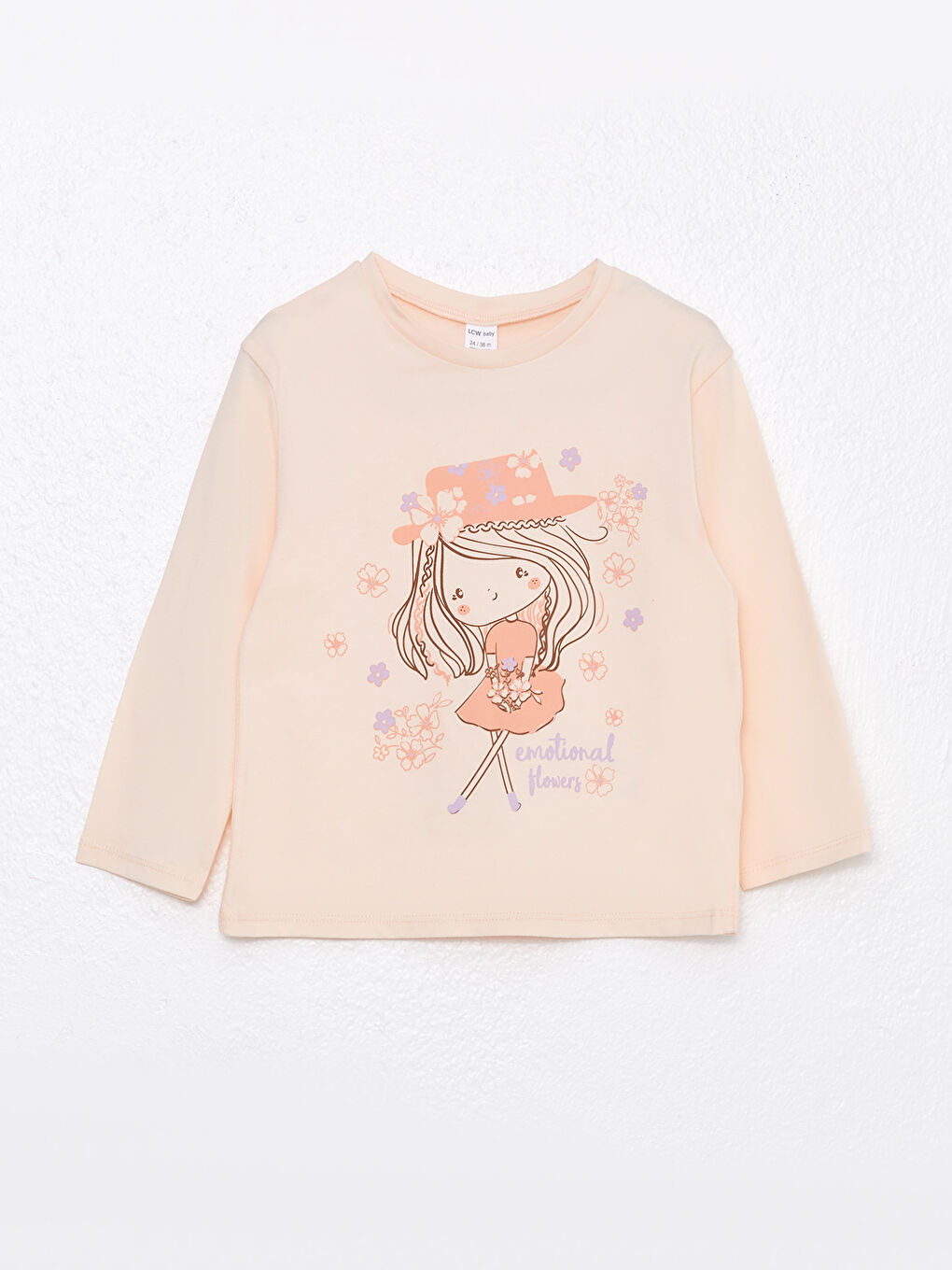 Crew Neck Long Sleeve Printed Baby Girls' T-Shirt and Tights 2 Pack Set-1