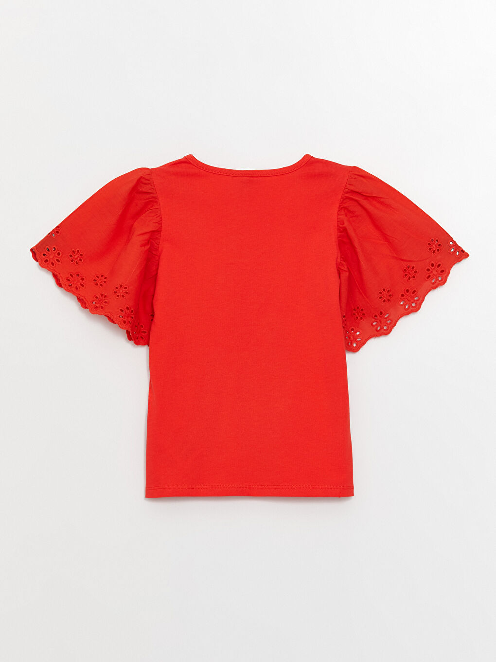 Crew Neck Embroidered Short Sleeve Girls' T-Shirt-1