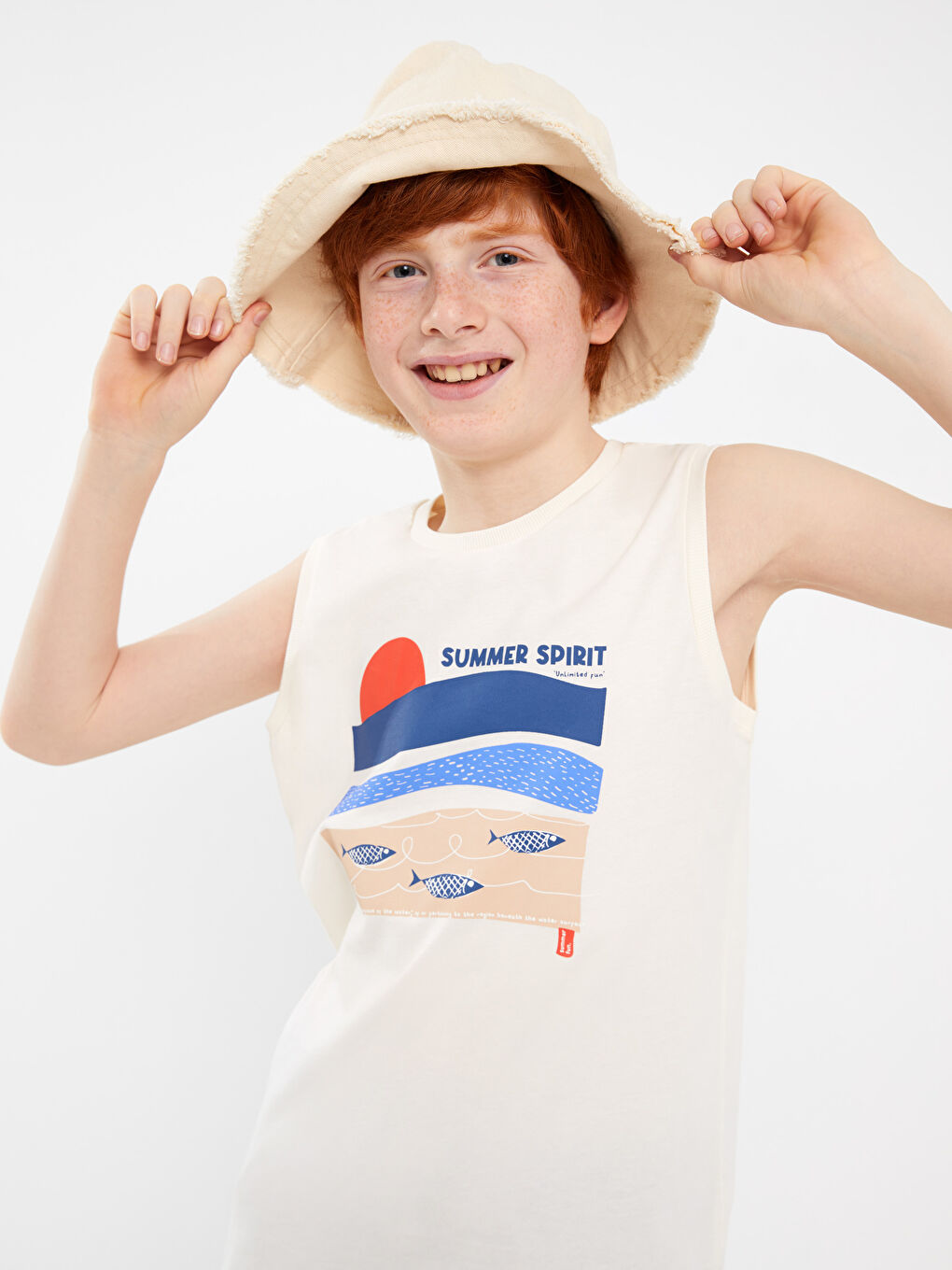 Майка свободного кроя с круглым вырезом для мальчиков