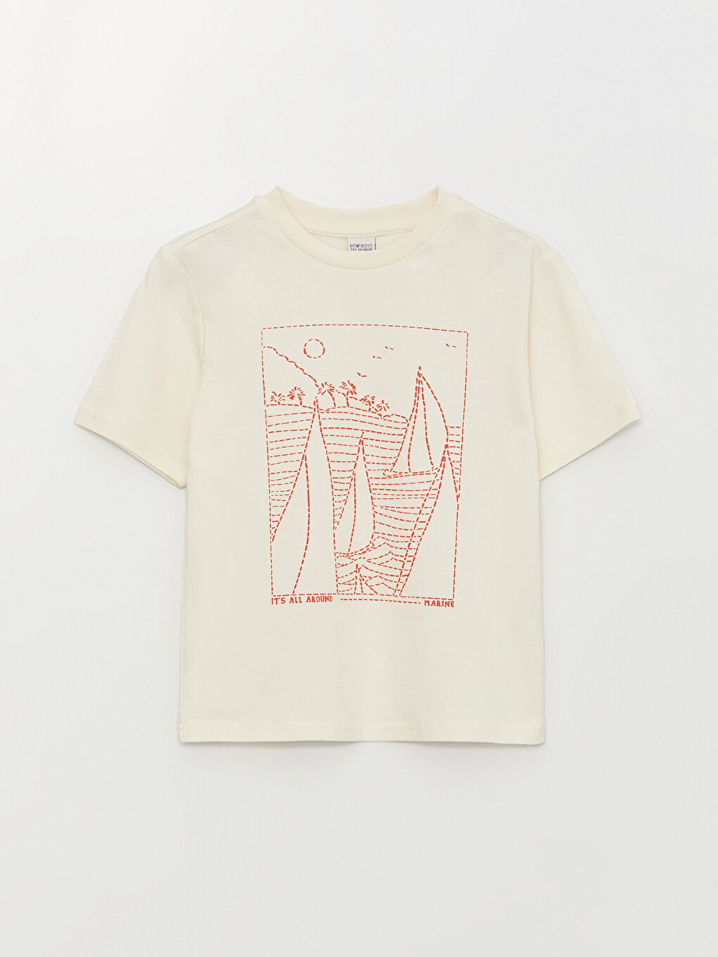 Crew Neck Printed Short Sleeve Boys' T-Shirt
