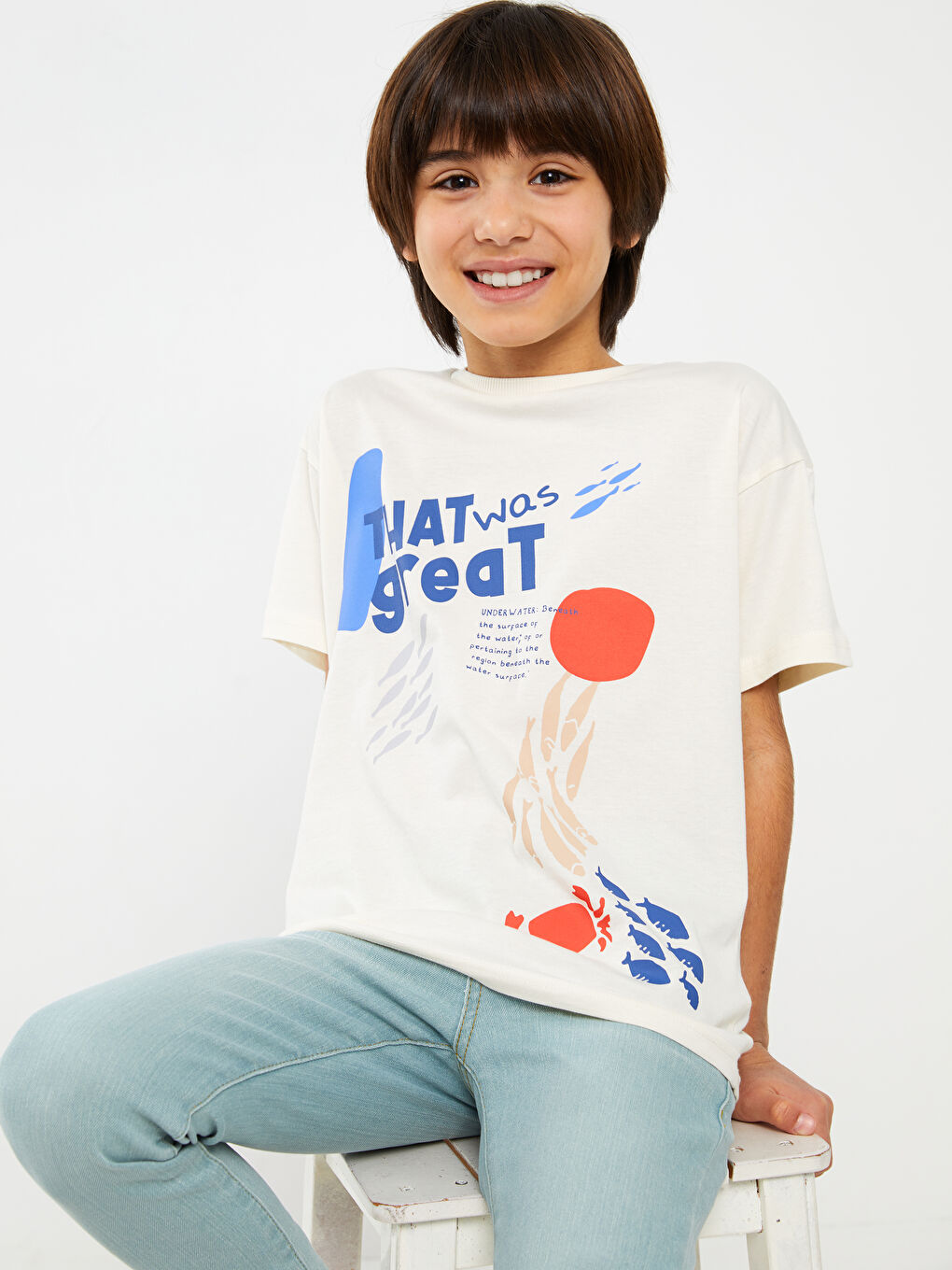 Oversize Crew Neck Boys' T-Shirt-2