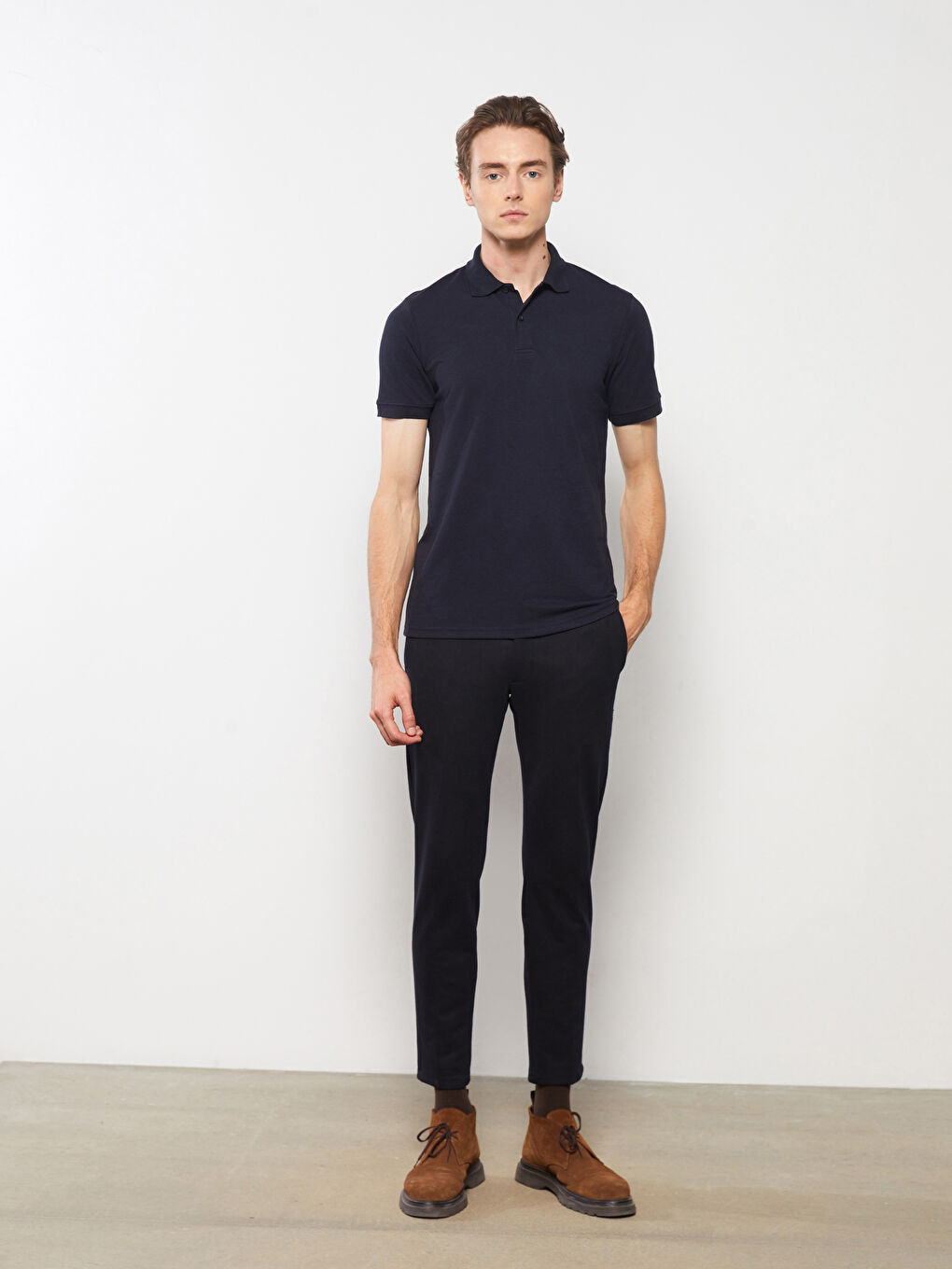 Polo Neck Short Sleeve Men's T-Shirt-2