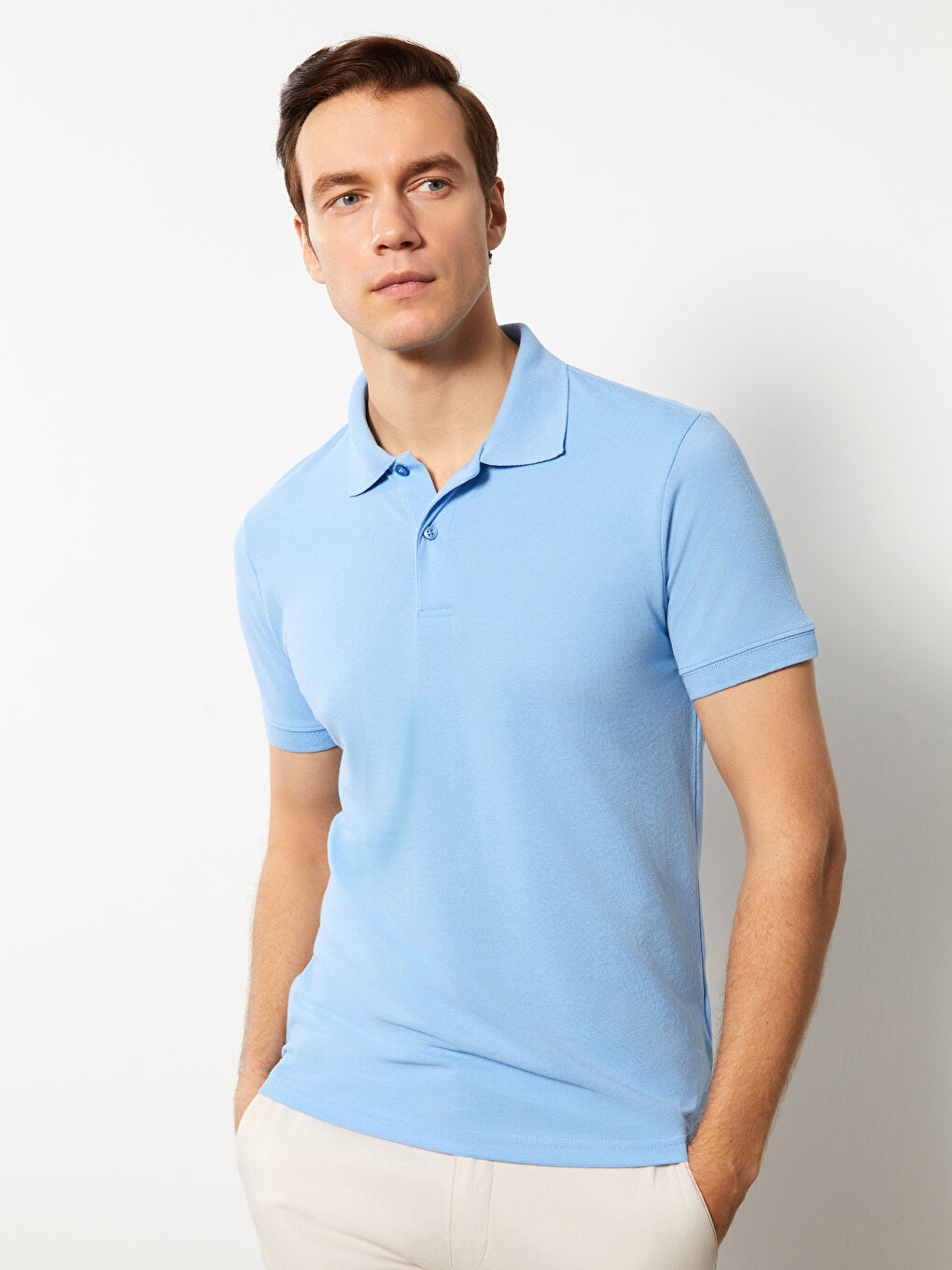 Polo Neck Short Sleeve Men's T-Shirt-1