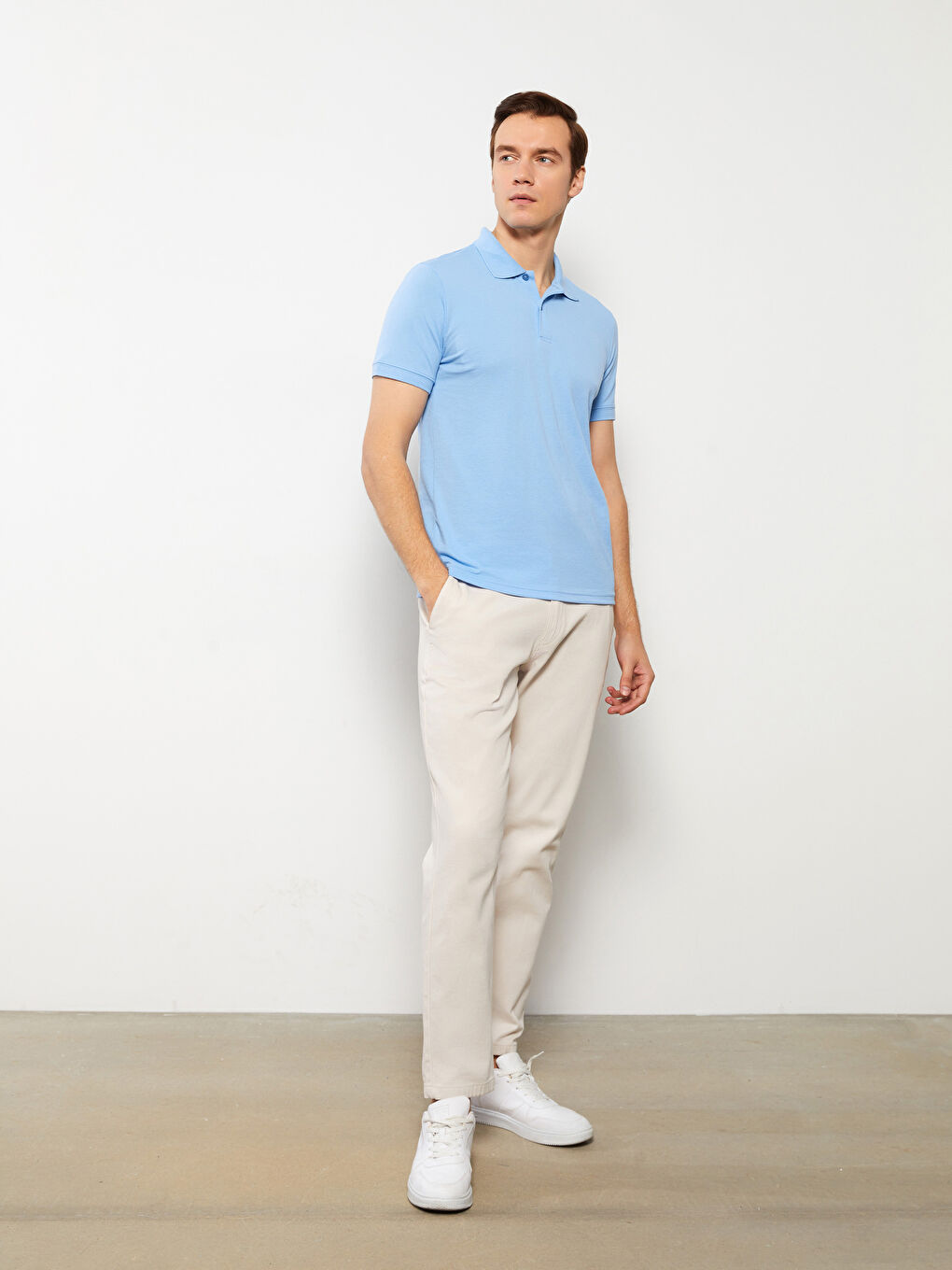 Polo Neck Short Sleeve Men's T-Shirt-2