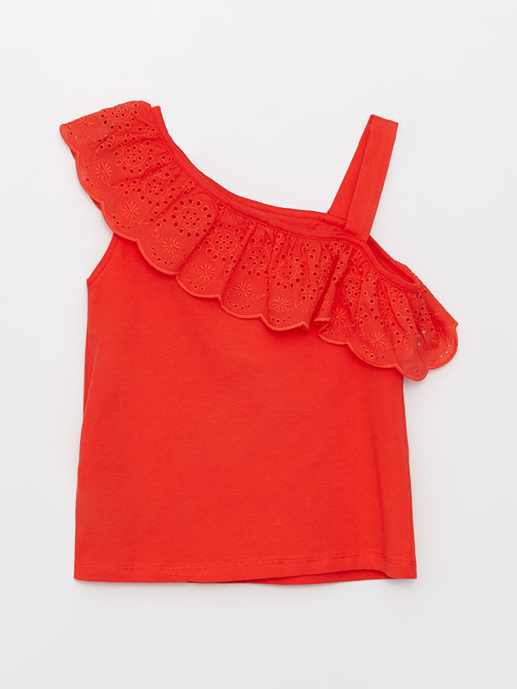 Kırmızı Fisto Detaylı Kız Çocuk Atlet