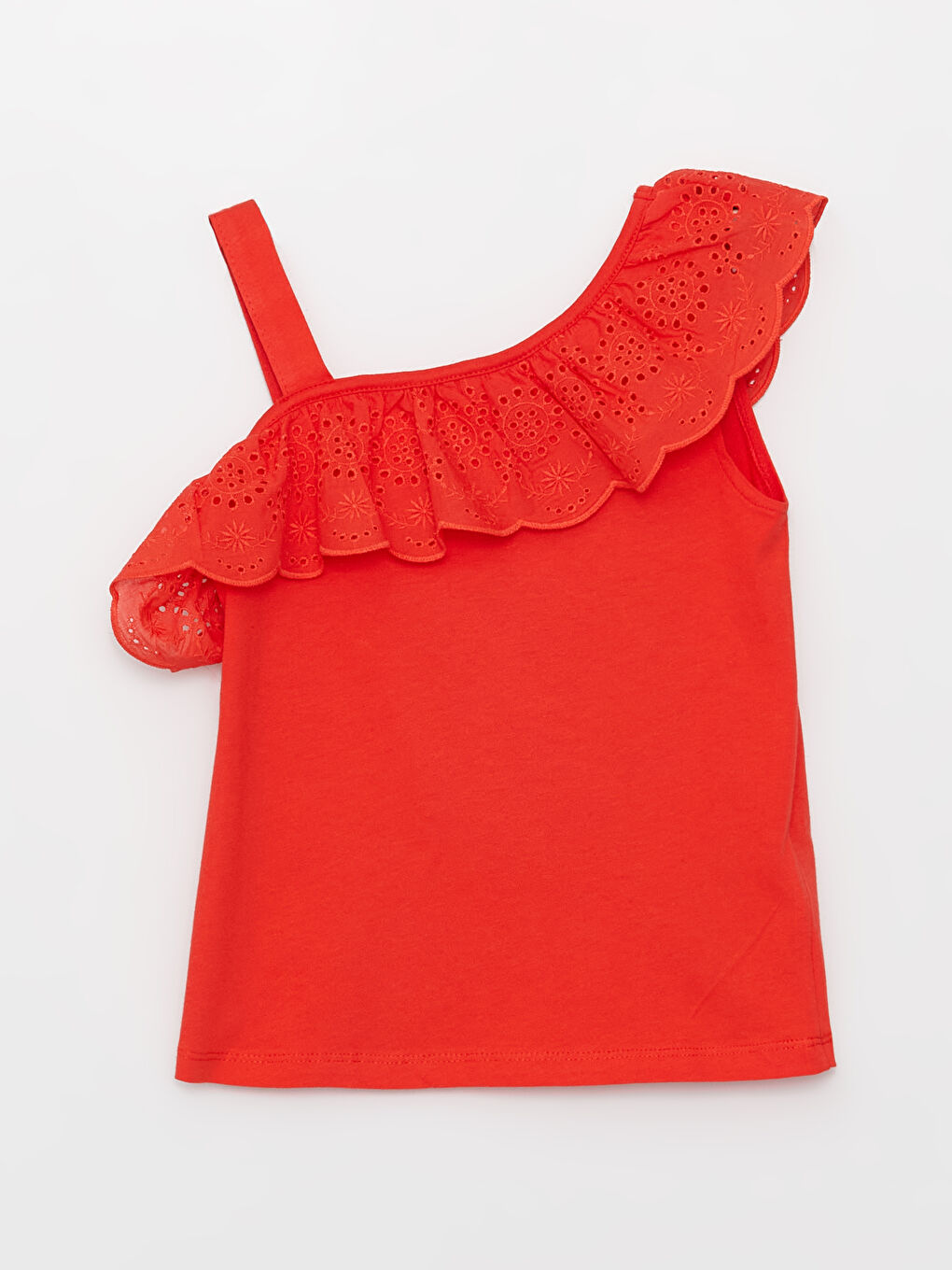 Kırmızı Fisto Detaylı Kız Çocuk Atlet-1