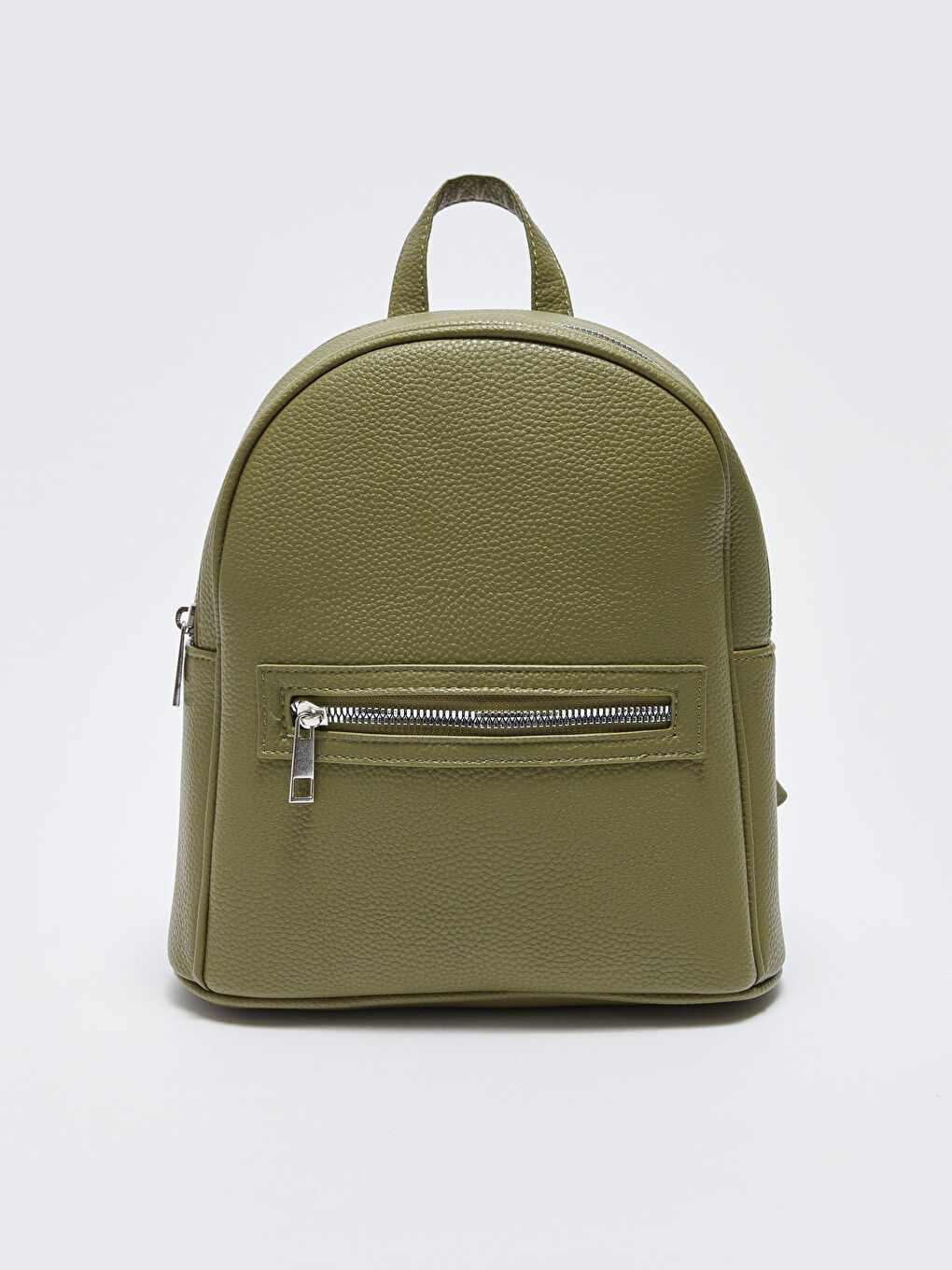 Haki Deri Görünümlü Kadın Sırt Çantası-3